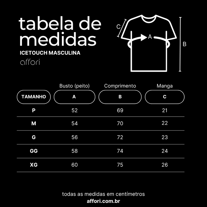Kit 3 Camisetas Tecnológicas Affori One Ice Touch - Mês do Cliente