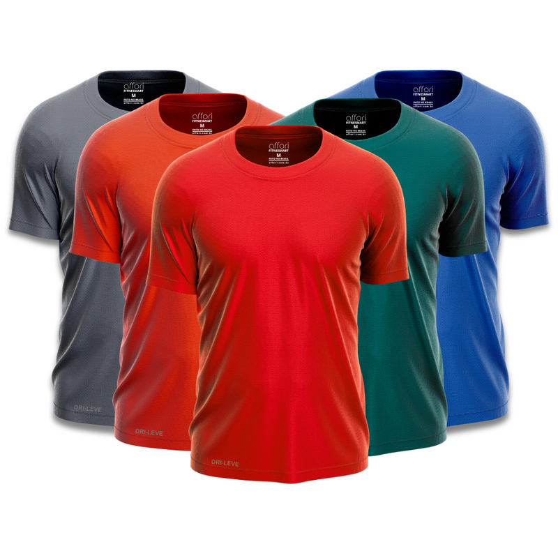 Kit 5 Camisetas Tecnológicas Masculinas FitneSmart - Mês do Cliente