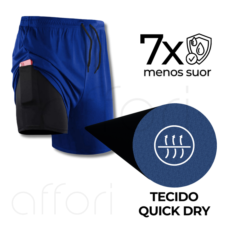 Pague 2 Leve 3 - Shorts Compressão 2 em 1 Affori Tight