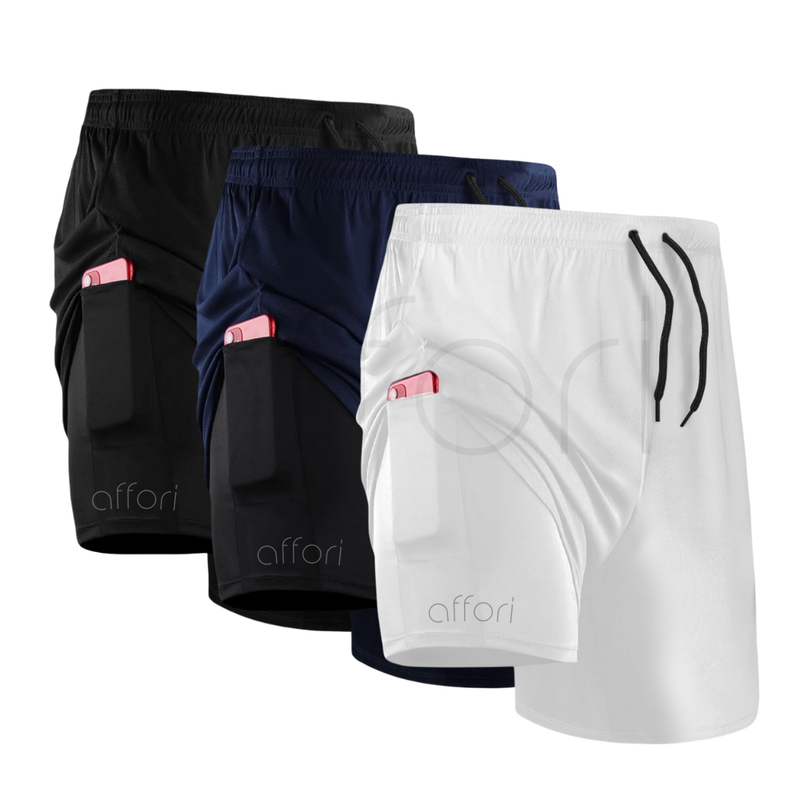 Pague 2 Leve 3 - Shorts Compressão 2 em 1 Affori Tight